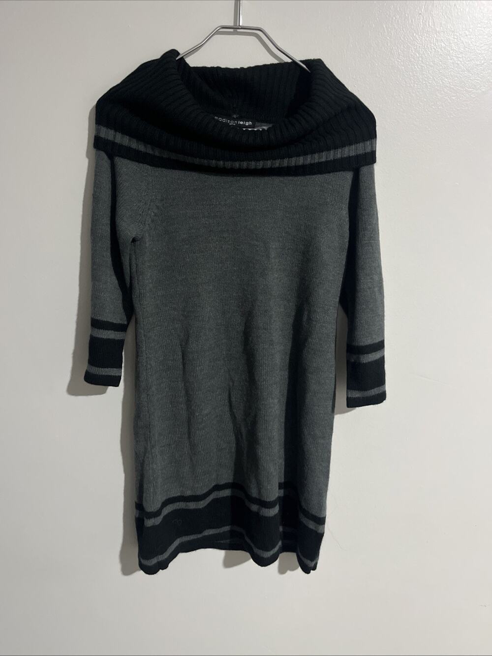 Madison Leigh Cowlneck Grey Sweater Sock Sweater Dress Petite Medium